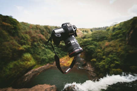 camera, 	lens, telephoto, photographer, photography, travel, adventure, clouds, sky, mountain, green