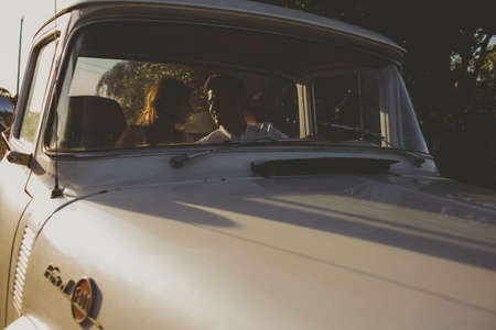 car, vehicle, transportation, people, man, woman, couple, travel, adventure