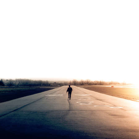 nature, trees, road, sunlight, people, man, running
