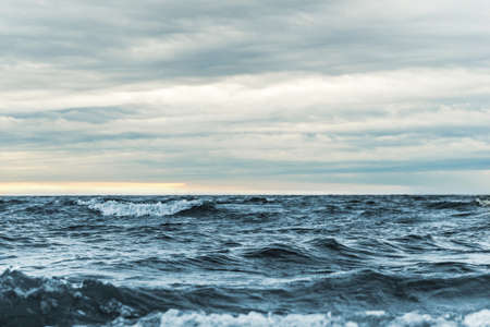 sea, ocean, water, waves, waves, horizon, clouds, sky