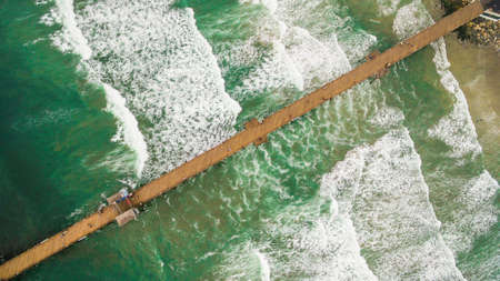sea, ocean, water, waves, nature, pier, bridge, travel, outdoor, summer, vacation, beach, aerial,...
