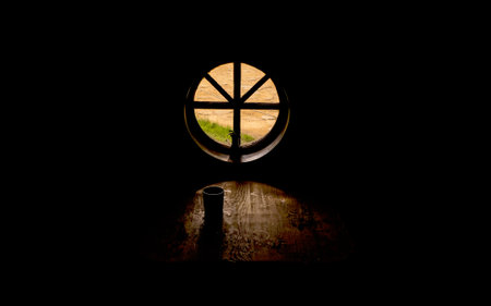 circle, window, dark, room, class, table, wood, house
