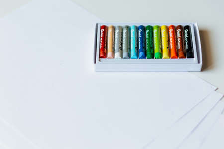 colorful, pen, art, drawing, box, white, paper, school