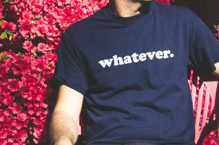 people, man, guy, sitting, shirt, pink, flower