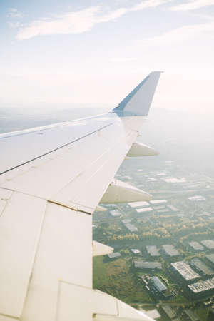 airplane, airline, travel, trip, landing, aerial, view, houses, villages, flight, cloud, sky