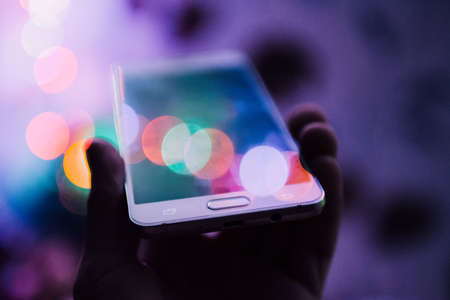 mobile, phone, smartphone, bokeh, lights, camera, photography, electronic, gadget, modern,...