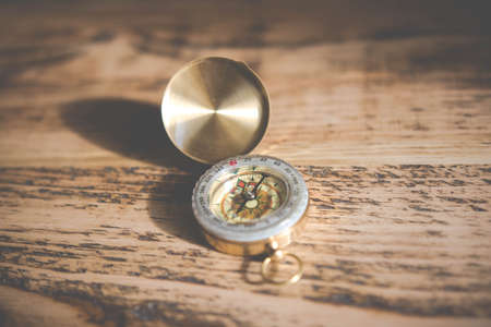 wood, wooden, table, compass