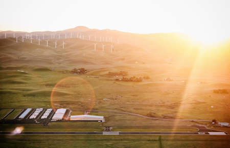 mountain, highland, sky, landscape, nature, valley, hill, sunlight, sunshine, sunrise, windmill,...