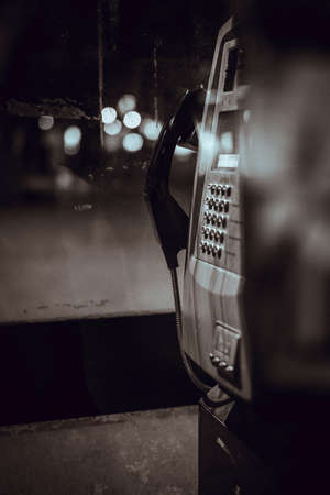 payphone, communication, call, telephone, black and white, bokeh