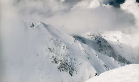 snow, winter, mountain, landscape, nature, fog