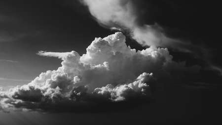 dark, clouds, sky, nature, black and white