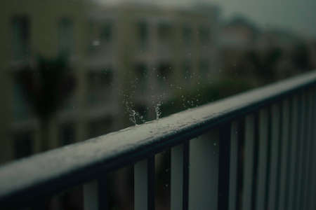 guardrail, fence, blur, dark, outdoor