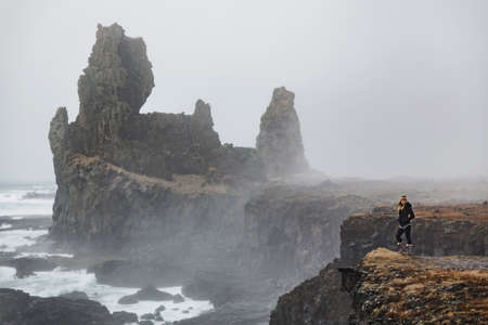 rocks, cliff, hill, landscape, sea, ocean, water, coast, people, travel, climbing, hiking, outdoor,...