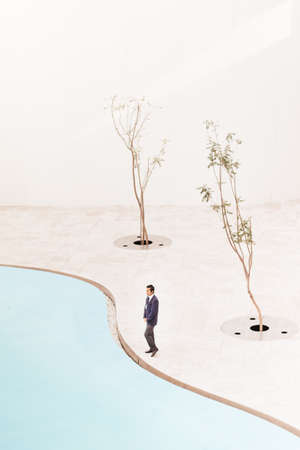 people, man, standing, alone, tree, plant, nature