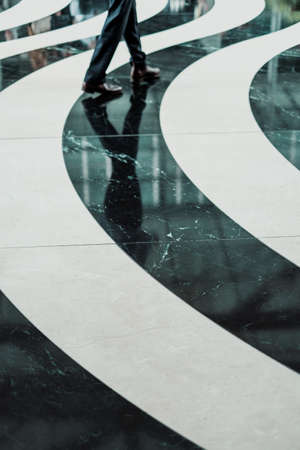 tile, marble, floor, design, people, walking, reflection