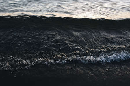 sea, ocean, water, waves, nature, beach, shore, coast, dark, sand