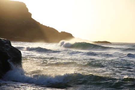 sea, ocean, water, waves, nature, beach, coast, seashore, cliff, rocks, hill, landscape