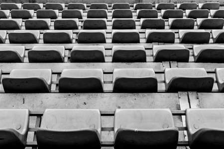 seats, chairs, stadium, rows, event, black and white