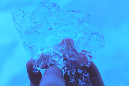 ice, frozen, freeze, hand, winter, cold, blue, cool