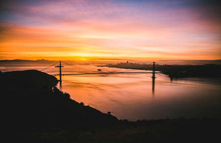 San Francisco,  Bridge,  SF,  ocean,  sunrise,  dawn,  landscape,  scenic,  colourful,  water,  sun,...