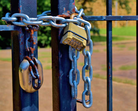 padlock, gate, chain, metal, iron, master, lock, garden