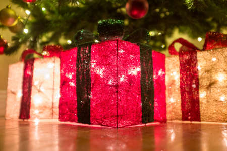 christmas,   parcel,  light,  tree,  jolly,  present,  seasonal,  festive,  glow,  bauble
