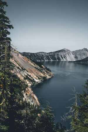 lake,  crator,  mountain,  forest,  water,  nature,  trail,  adventure,  sky,  clear,  calm