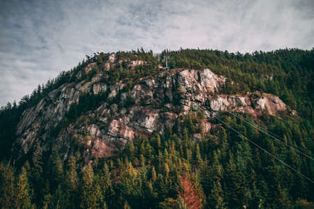 cable car, mountain, spring, landscape, nature, travel, cloudy, tree, forest