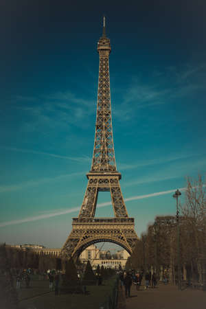 eiffel tower,  paris,  france,  blue sky,  blue,  dusk,  evening,  mobile wallapaper,  hd,  street, ...