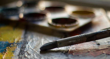 paint,  brush,  close up,  paint pod,  easel,  color,  art,  crafts,  hobby,  artist,  painter