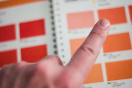 hand,  selecting,  color,  pantone,  red,  orange,  pink,  book,  art,  design,  designer,  studio, ...