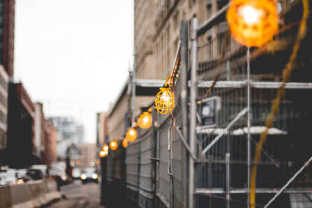 work, light, street, city, bright, streetlight, fence