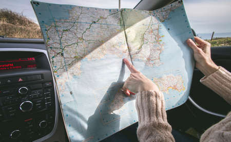 travel,  map,  car,  vacation,  direction,  compass,  destination,  finger,  woman,  female,  people