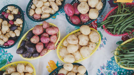 Beans,  farm,  food,  market,  potatoes,  color, food, produce, vegetables