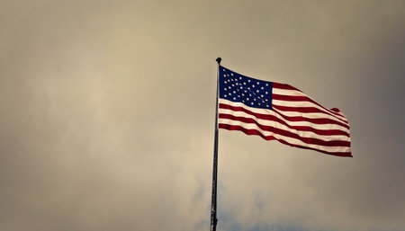 waving,  american,  flag,  star & stripes,  cloudy,  sky,  usa,  america