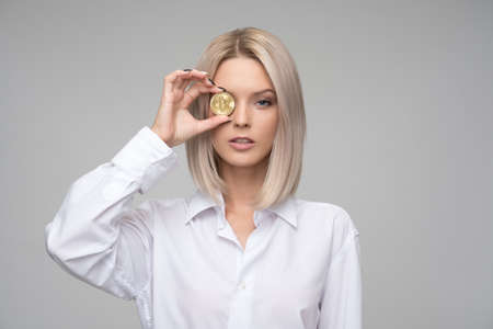 bitcoin,  finance,  cryptocurrency,  blond,  businesswoman,  woman, female, commerce, shop, dollar,...