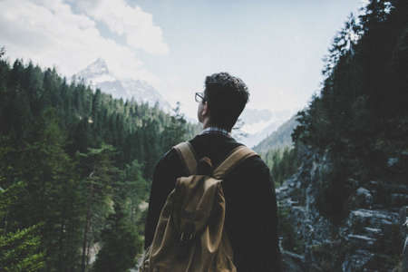 man,  backpack,  travel,  vacation,  holiday,  walk,  trail,  hike,  trees,  clouds,  adventure, ...