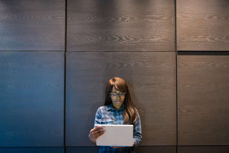 woman,  long hair,  tablet,  computer,  office,  work,  female,  people,  person,  technology,  wood