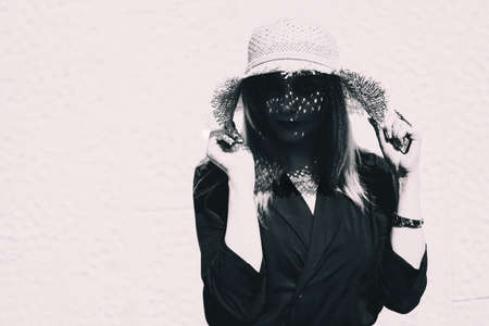 woman,  dress,  shadow,  dark,  black,  black dress,  minimal,  watch,  hide,  shy