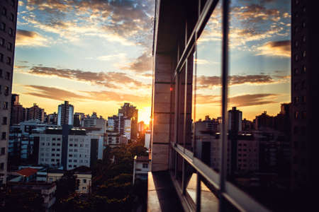 sunset,  new york,  skyscraper,  office,  business,  work,  city,  street,  blue sky,  usa