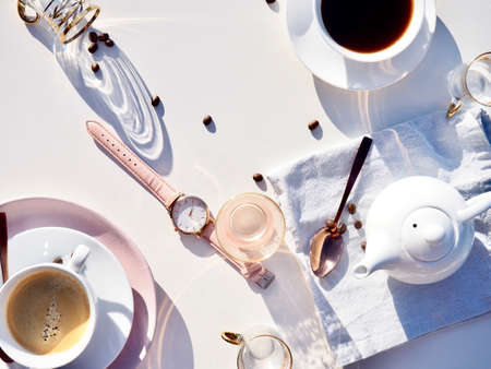 coffee,  table,  watch,  pink,  white,  teapot,  drink,  food,  spoon,  reflection,  espresso, ...