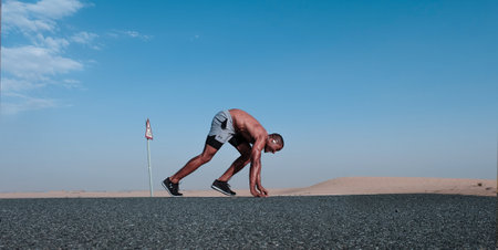man,  ready,  run,  fast,  speed,  takeoff,  black,  fitness,  healthy,  blue sky,  cloud,  desert, ...