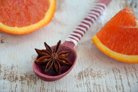 spices,   anise,   orange,   red orange,   wooden spoon,   star anise,   ingredients,   cuisine,  ...