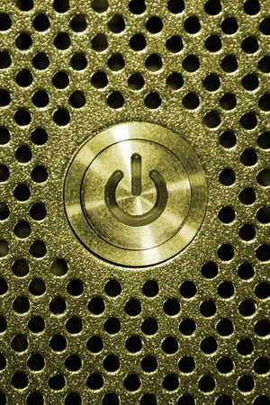gold,  power,  button,  computer,  pc,  electronics,  shutdown,  metal,  texture,  pattern,  macro, ...