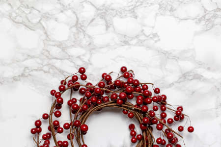 marble,   background,   decoration,   cranberries,   top,   whitespace,   white,   flat lay,  ...