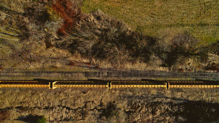 aerial,  train,  tracks,  rural,  landscape,  drone,  above,  terrain,  transport,  travel