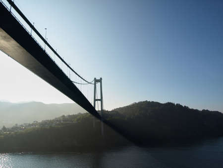 city,  suspension,  bridge,  lake,  water,  architecture,  misty,  sunrise,  fog,  coast,  bay, ...