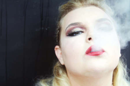 woman,  smoking,  face,  female,  blowing,  smoke,  portrait,  fashion,  lips,  tobacco,  pot, ...