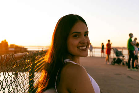 smiling,   woman,   outside,   girl,   casual,   park,   city,   pretty,   sunset,   people,  ...