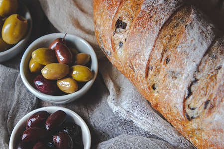 homemade,   bread,   food,   olives,   baked,   flour,   meal,   nutrition,   above,   dish,  ...